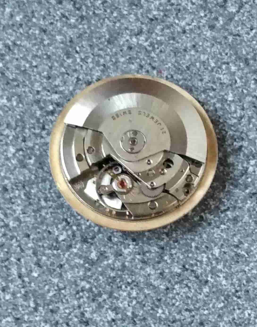 Vintage Baume & Mercier 21-Jewel Automatic Movement & Dial - For Parts/Repair - Very Good Dial & Gold Hands